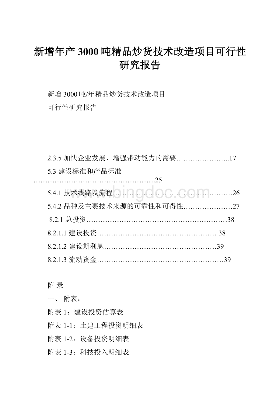 新增年产3000吨精品炒货技术改造项目可行性研究报告.docx