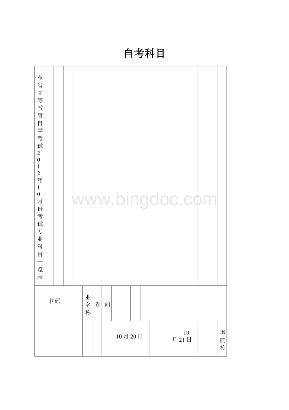 自考科目Word文档格式.docx