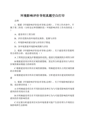 环境影响评价导则真题空白打印Word格式文档下载.docx