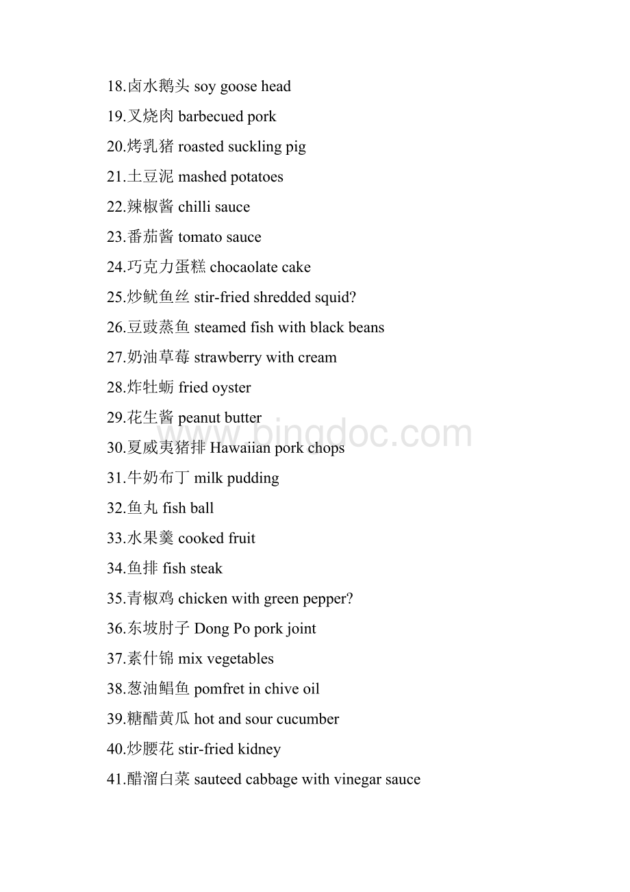 各种菜肴以及不同口味的英文翻译Word文档格式.docx_第2页