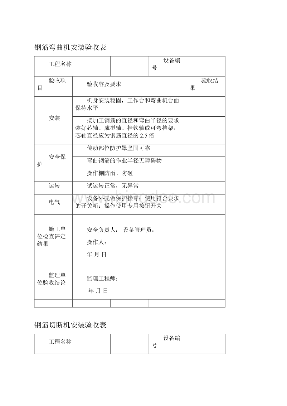 钢筋加工机械验收检查表.docx_第3页