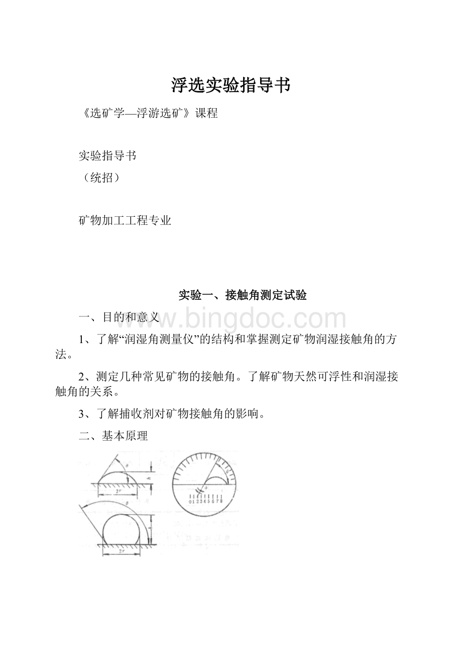 浮选实验指导书Word文档格式.docx_第1页