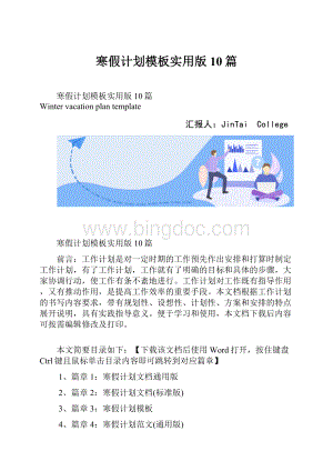 寒假计划模板实用版10篇文档格式.docx