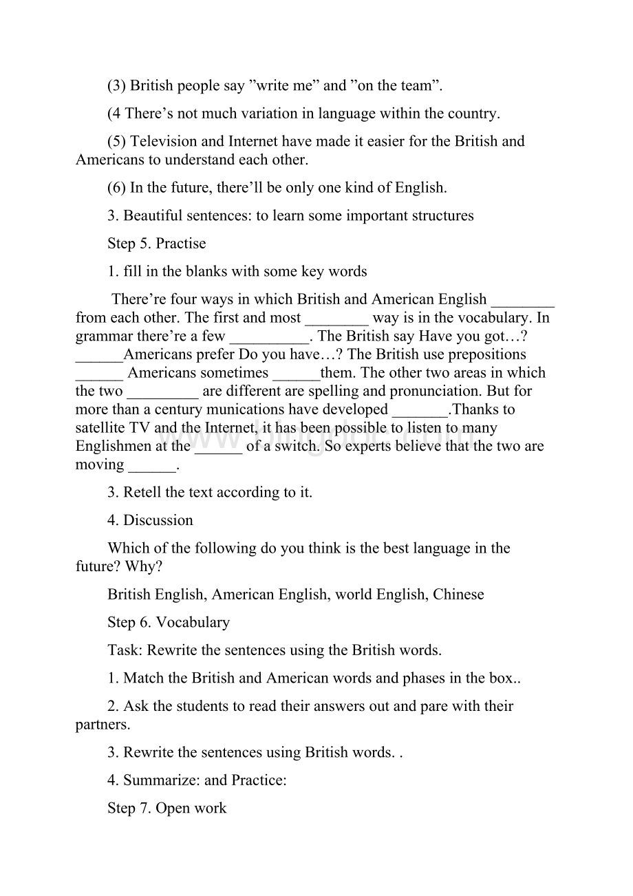 高中英语必修5Module1BritishandAmericanEnglishWord文件下载.docx_第2页