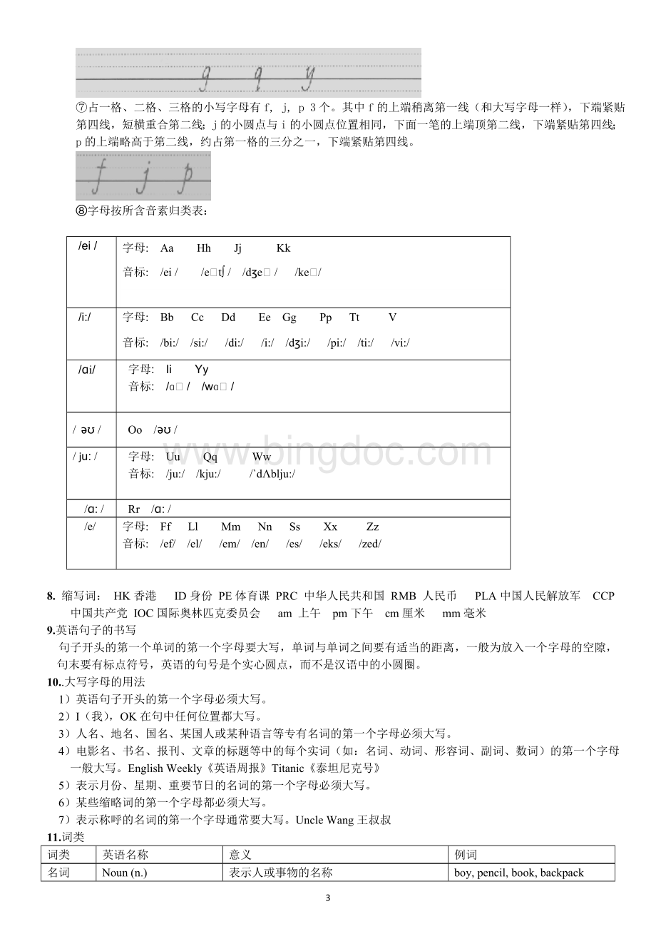 1.2012年新人教版英语七年级上册复习提纲Word格式.doc_第3页