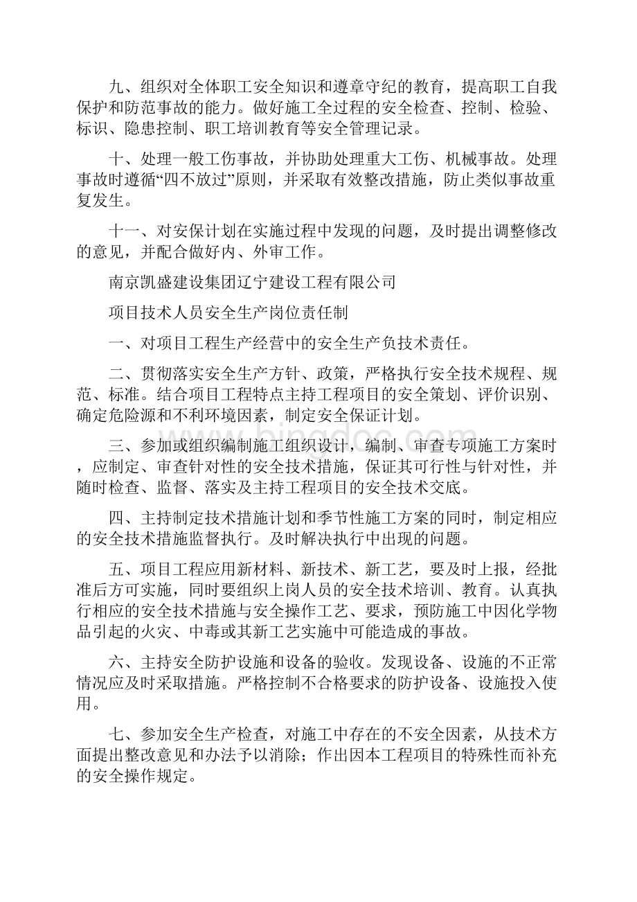 项目经理安全生产岗位责任制.docx_第3页