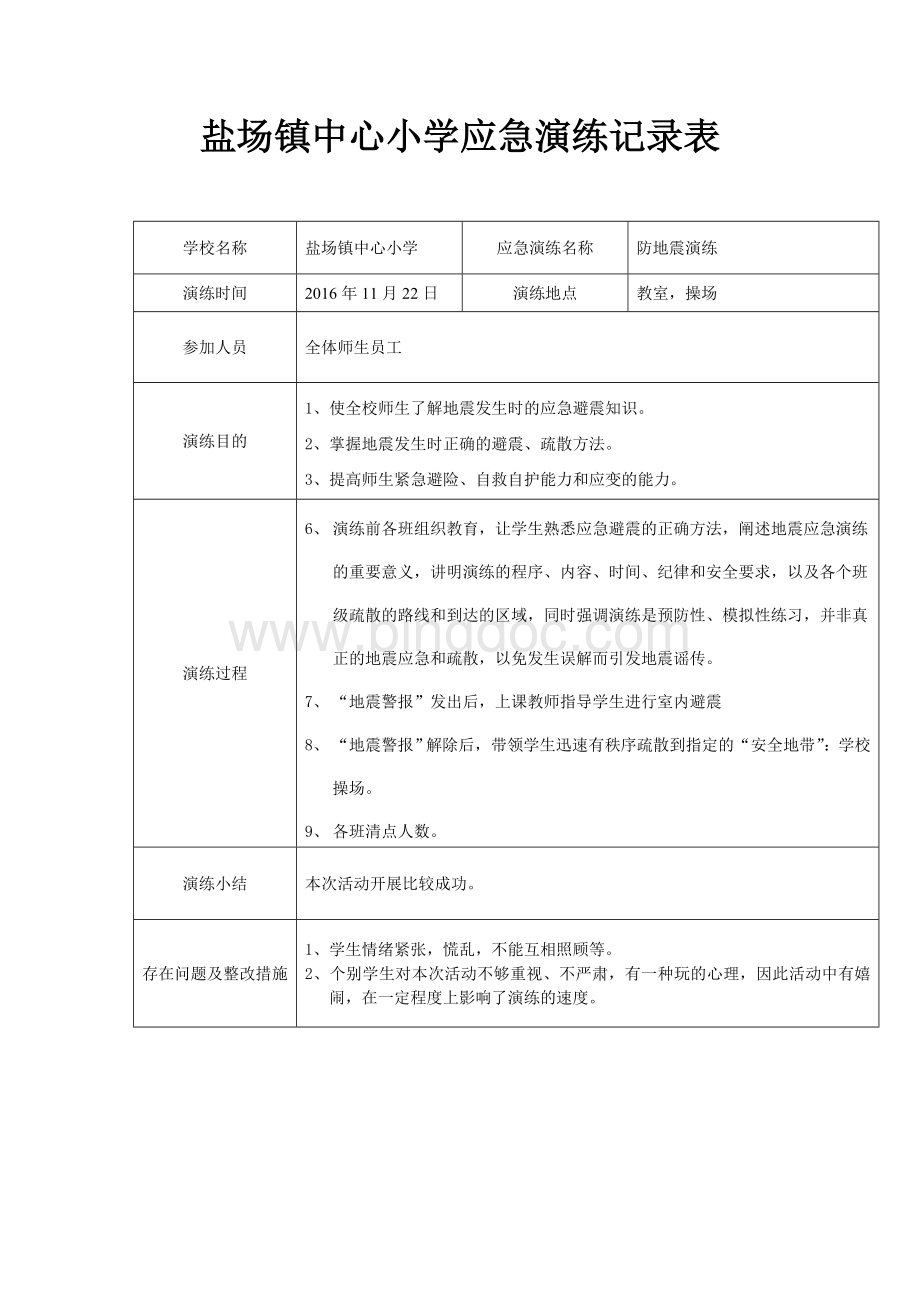 小学防地震应急演练记录表.doc_第3页