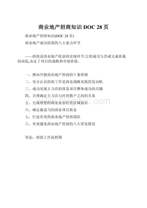 商业地产招商知识DOC 28页Word下载.docx