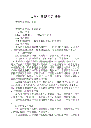 大学生参观实习报告Word下载.docx