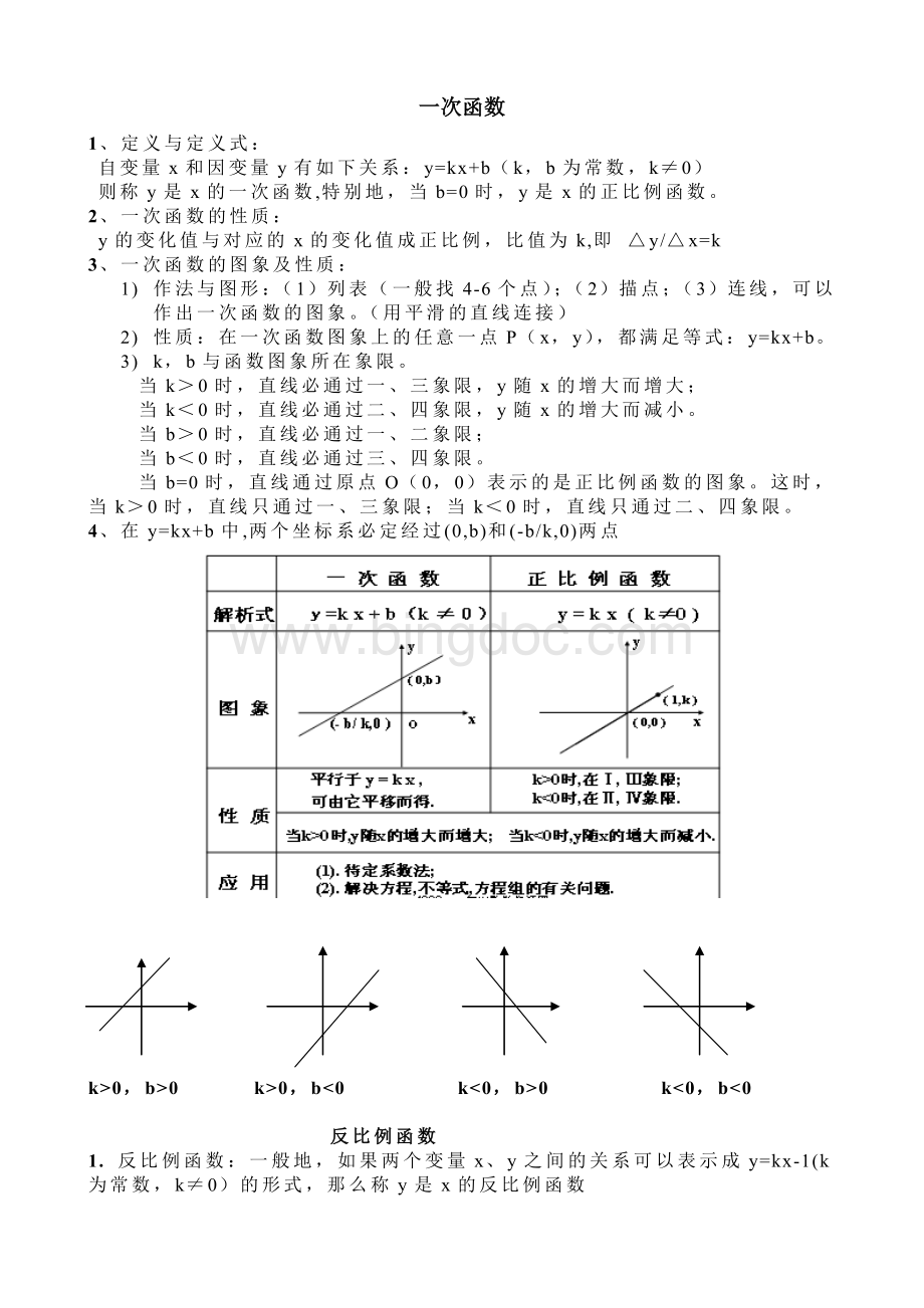 初中数学函数专题总结Word文档格式.doc