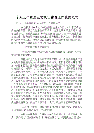 个人工作总结范文队伍建设工作总结范文.docx