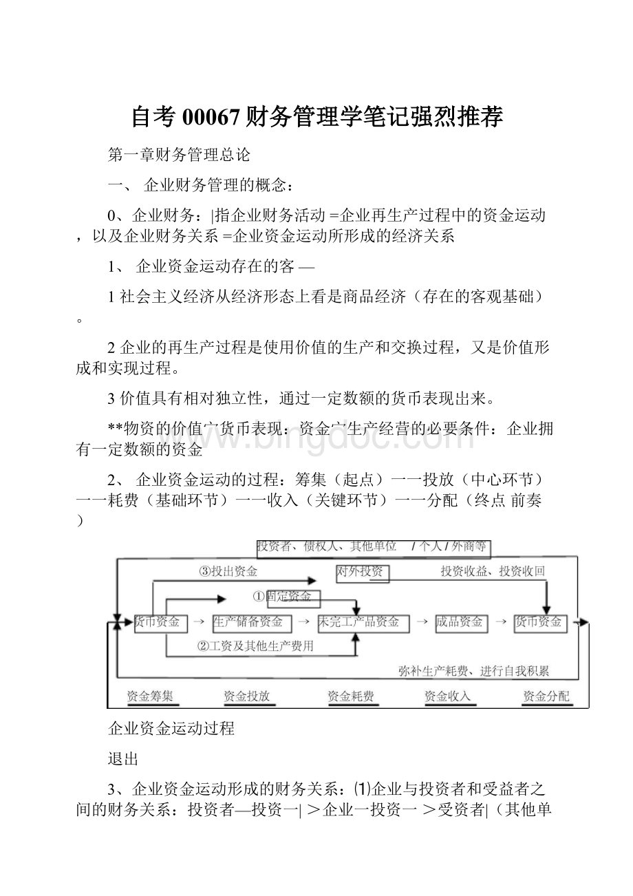 自考00067财务管理学笔记强烈推荐.docx_第1页