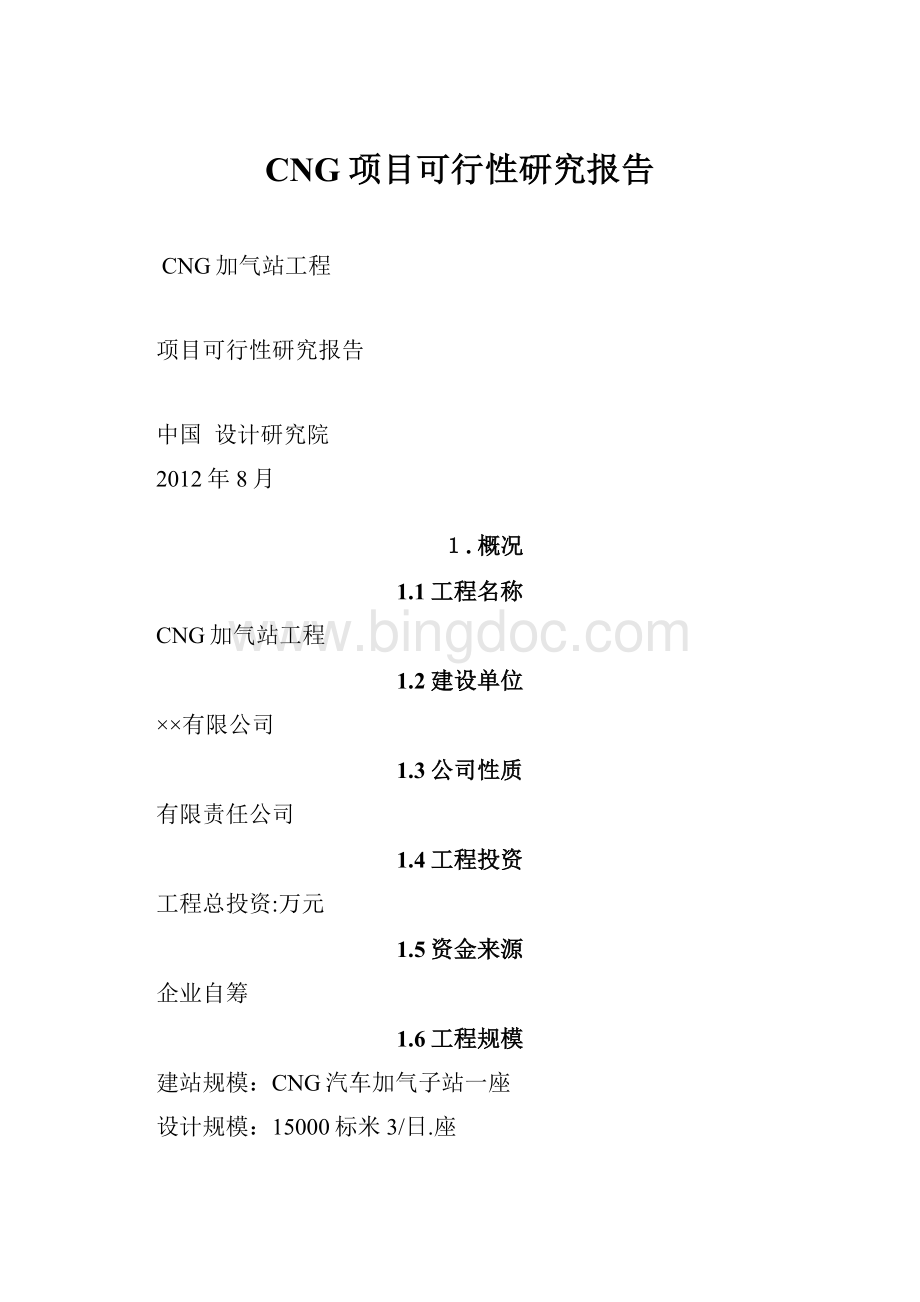 CNG项目可行性研究报告Word文件下载.docx