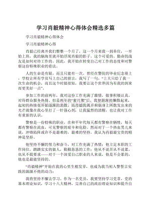 学习肖毅精神心得体会精选多篇Word文档格式.docx