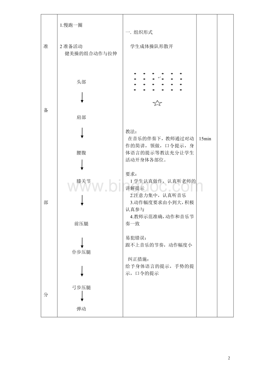 精品大众一级健美操教案全套.doc_第2页