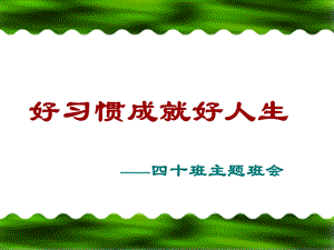 养成好习惯主题班会.PPT.ppt