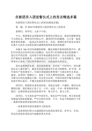 在新团员入团宣誓仪式上的发言精选多篇.docx