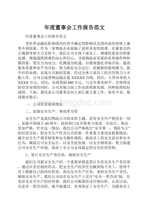 年度董事会工作报告范文.docx