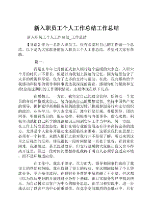 新入职员工个人工作总结工作总结.docx