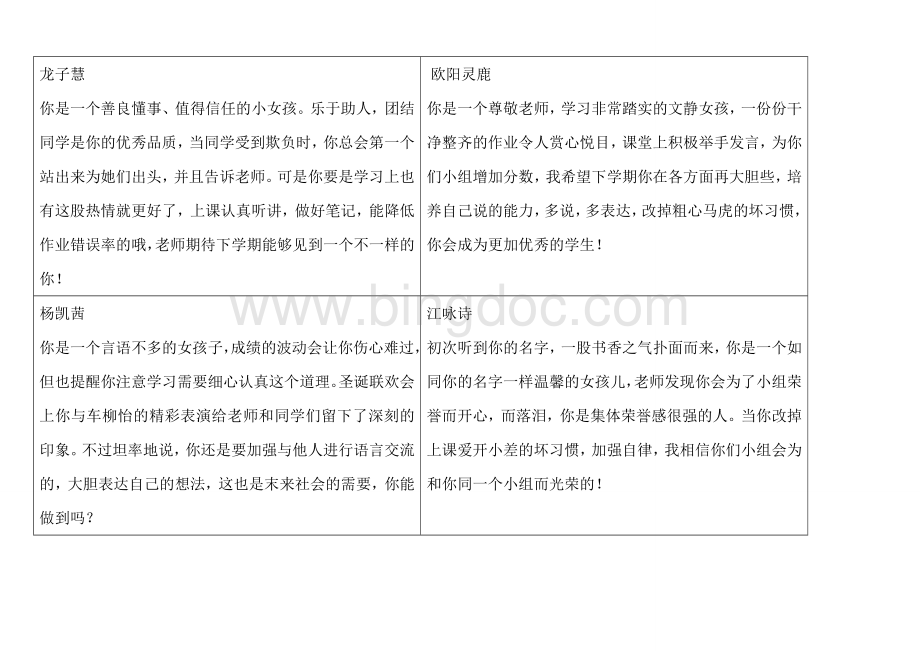 五年级上学期期末评语.doc_第2页