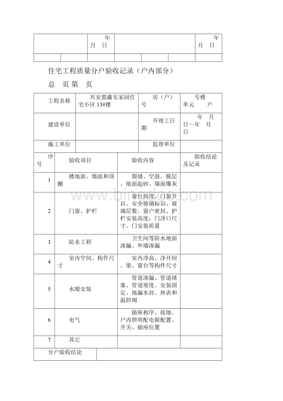 住宅工程分户验收表新表Word格式.docx_第2页