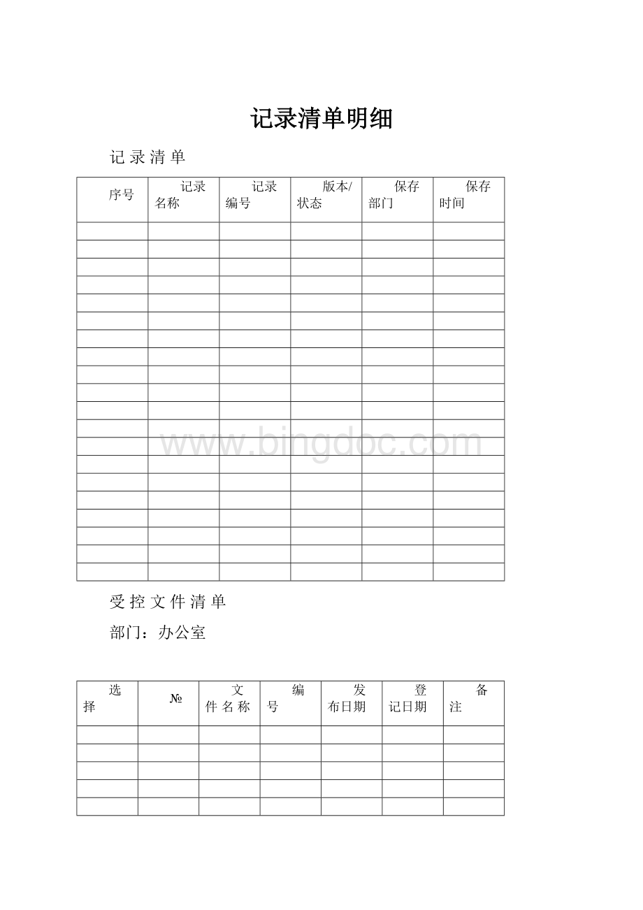 记录清单明细文档格式.docx