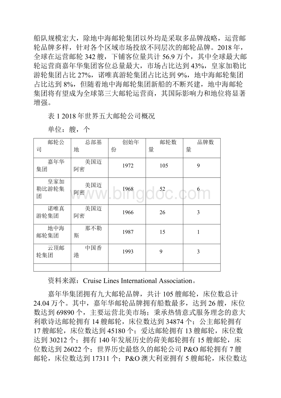 世界邮轮产业市场分析及研究报告Word文件下载.docx_第3页