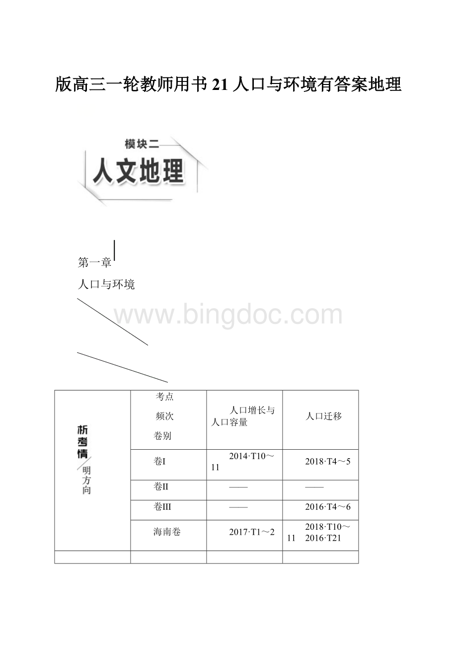 版高三一轮教师用书21人口与环境有答案地理.docx_第1页