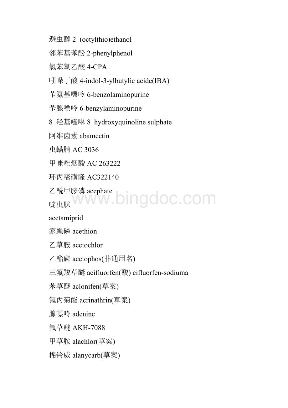 常用农药通用名中英文对照.docx_第2页