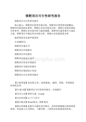 镁靶项目可行性研究报告.docx