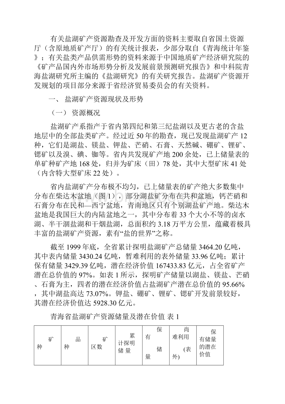 青海省盐湖矿产资源勘查开发战略规划可行性研究报告Word格式.docx_第2页