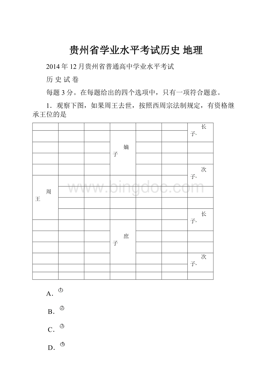 贵州省学业水平考试历史 地理.docx_第1页