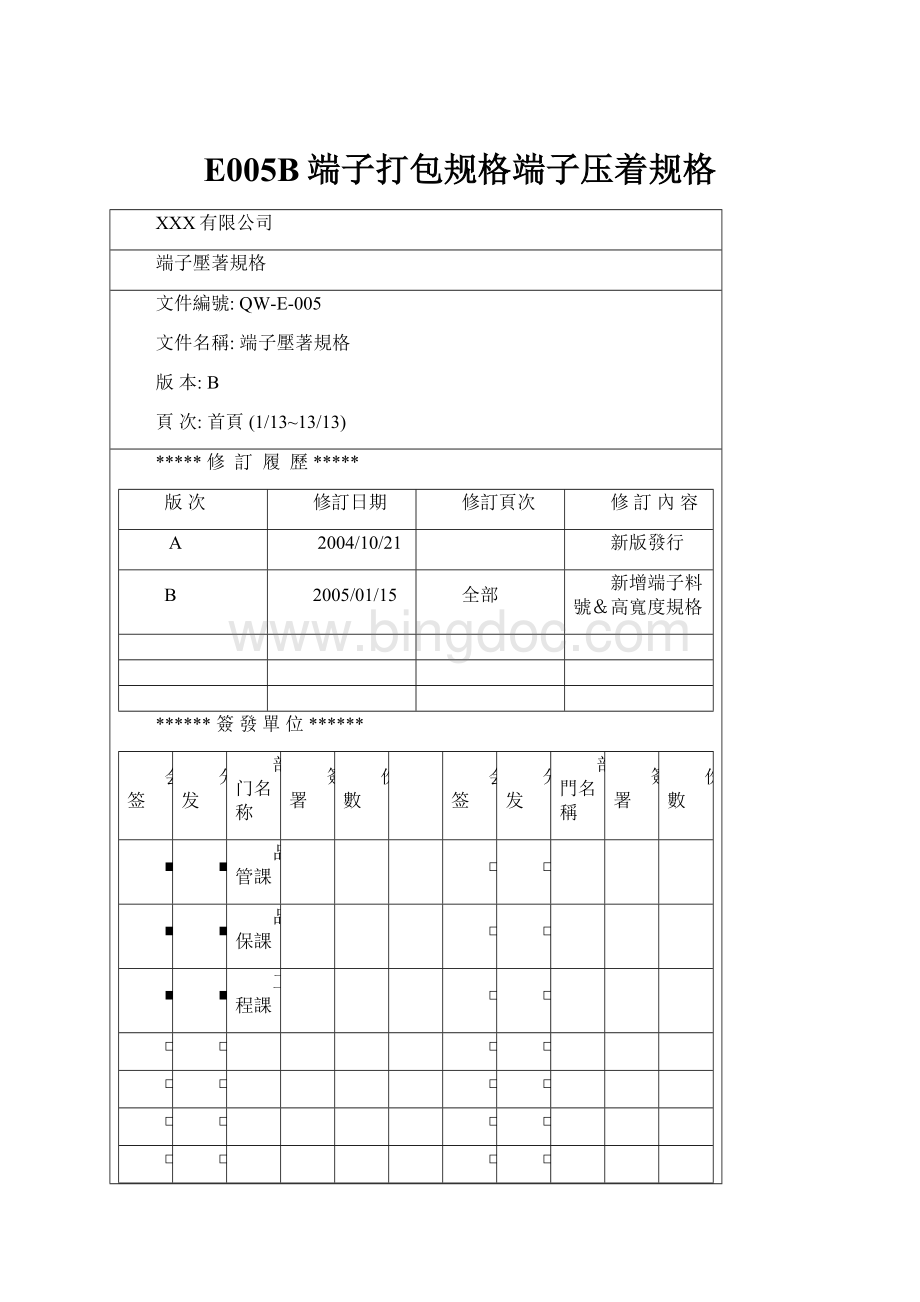 E005B端子打包规格端子压着规格Word格式文档下载.docx_第1页