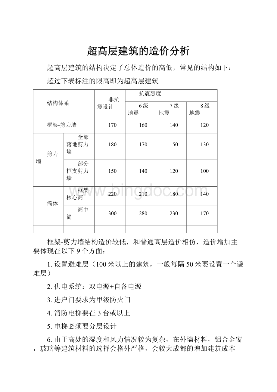 超高层建筑的造价分析.docx