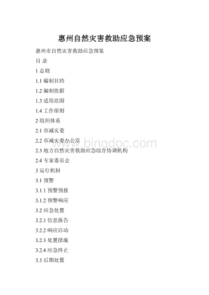 惠州自然灾害救助应急预案.docx
