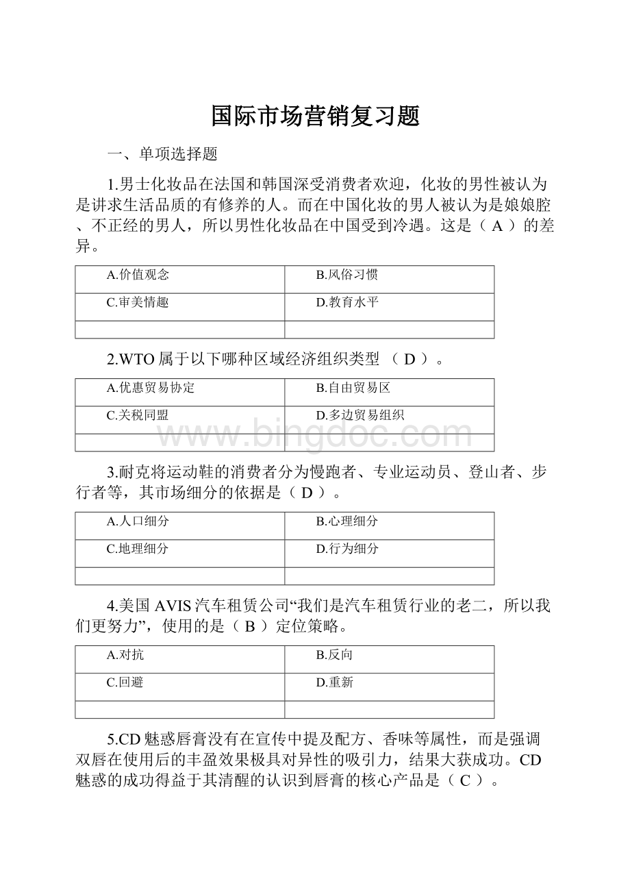 国际市场营销复习题文档格式.docx