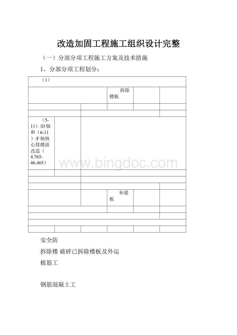 改造加固工程施工组织设计完整.docx_第1页