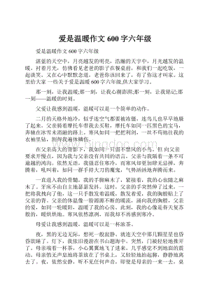 爱是温暖作文600字六年级.docx