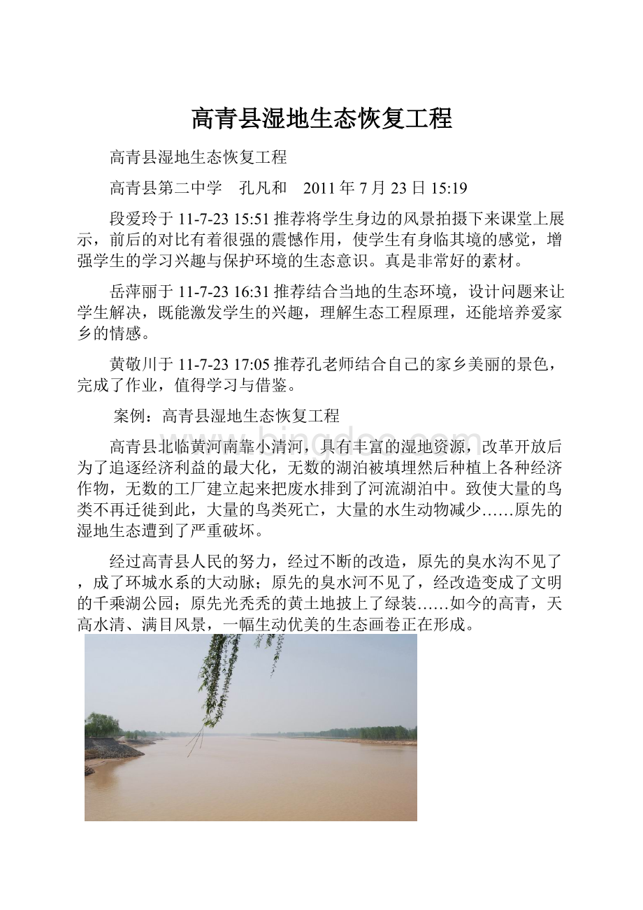 高青县湿地生态恢复工程.docx_第1页