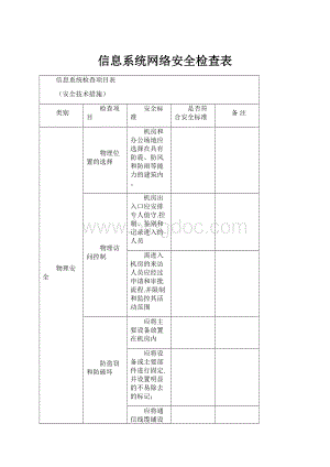 信息系统网络安全检查表.docx