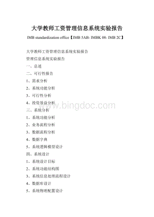 大学教师工资管理信息系统实验报告.docx