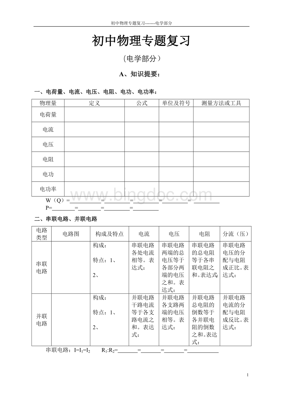 初中物理专题复习(电学部分).doc_第1页