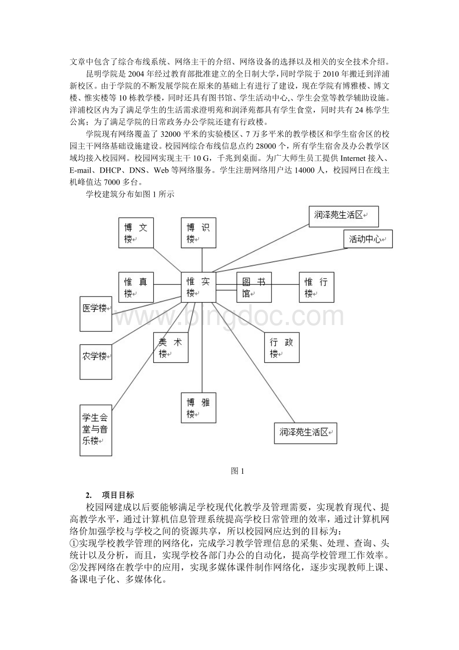 昆明学院校园网设计参考方案Word文档格式.doc_第2页