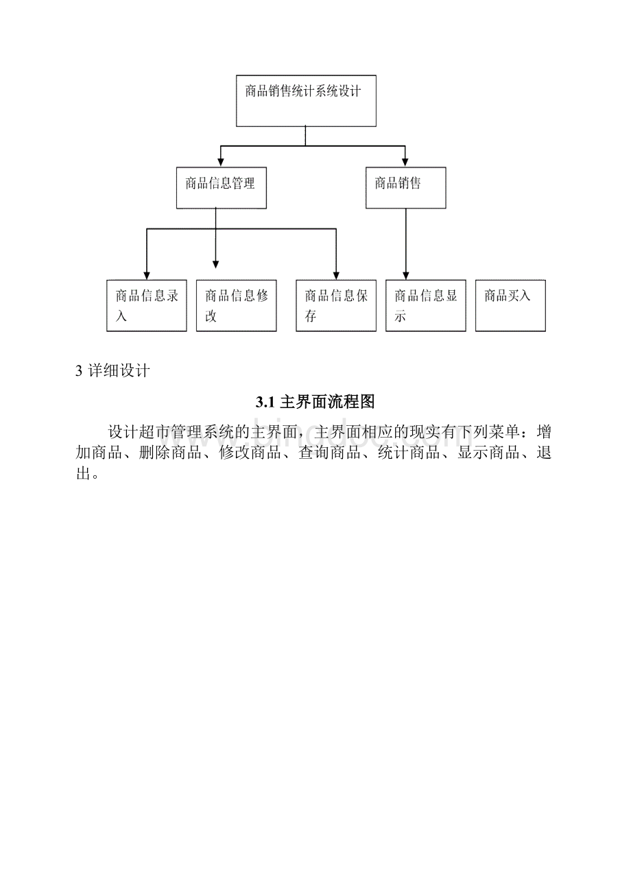 商品销售统计程序设计基础课程设计报告Word下载.docx_第3页