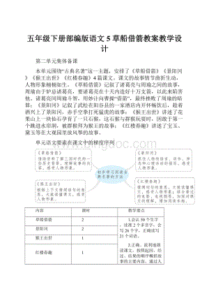 五年级下册部编版语文5 草船借箭教案教学设计Word下载.docx