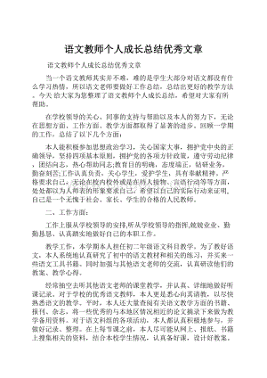 语文教师个人成长总结优秀文章.docx