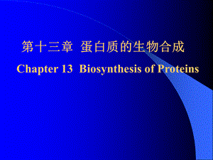 生物化学课件(4)蛋白质合成A优质PPT.ppt