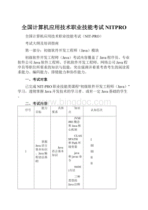 全国计算机应用技术职业技能考试NITPRO.docx