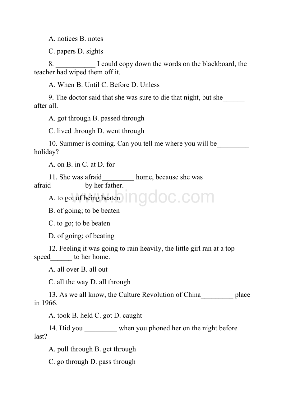 高中英语Unit 4 Astronomythe science of the stars单元练习 新课标 人教版 必修3Word文档下载推荐.docx_第2页