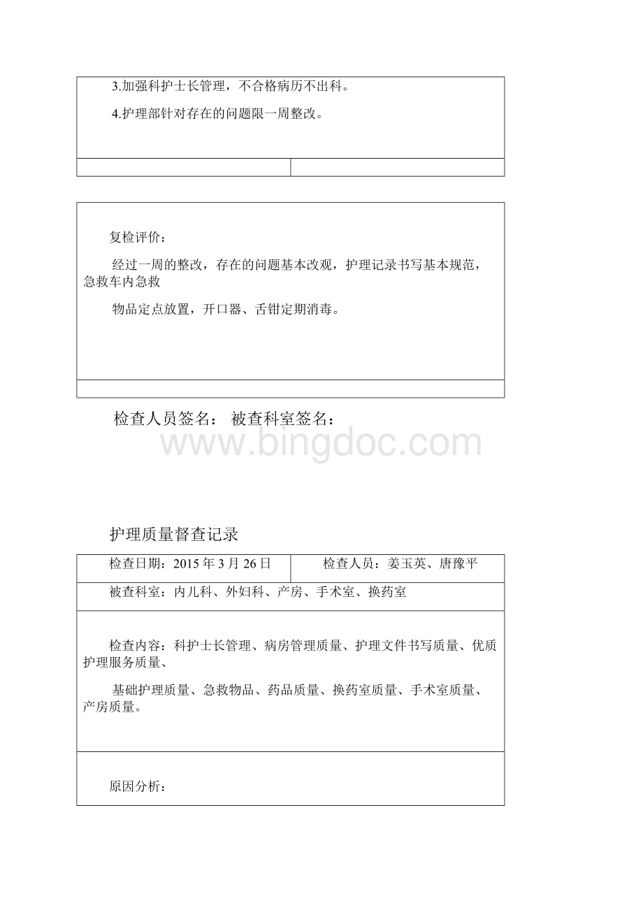 护理部专项督查记录.docx_第2页